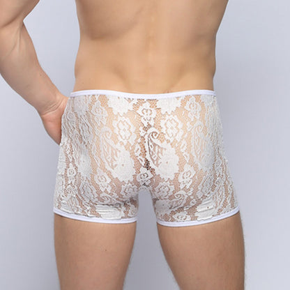 Floral Lace See-through Boxer Briefs