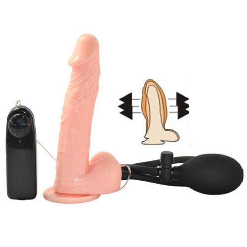 Pump-Activated Inflatable Dildo | Vibrating Penis