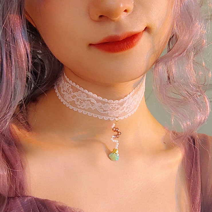 Seashell Handmade Lace Necklace