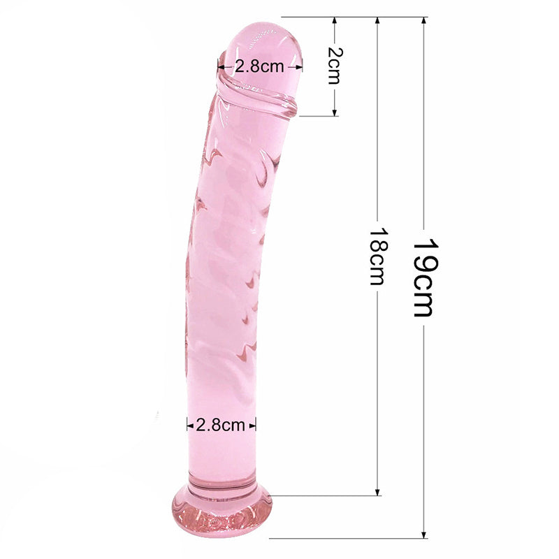 Rose-Tinted Glass Dildo - 7.5 Inches