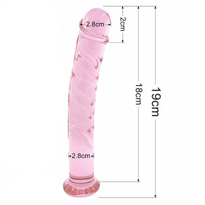 Rose-Tinted Glass Dildo - 7.5 Inches