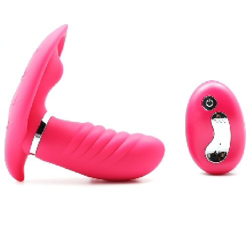 Wireless 10-Speed Rechargeable Silicone Butterfly Vibrator in Pink Hue with Remote Control