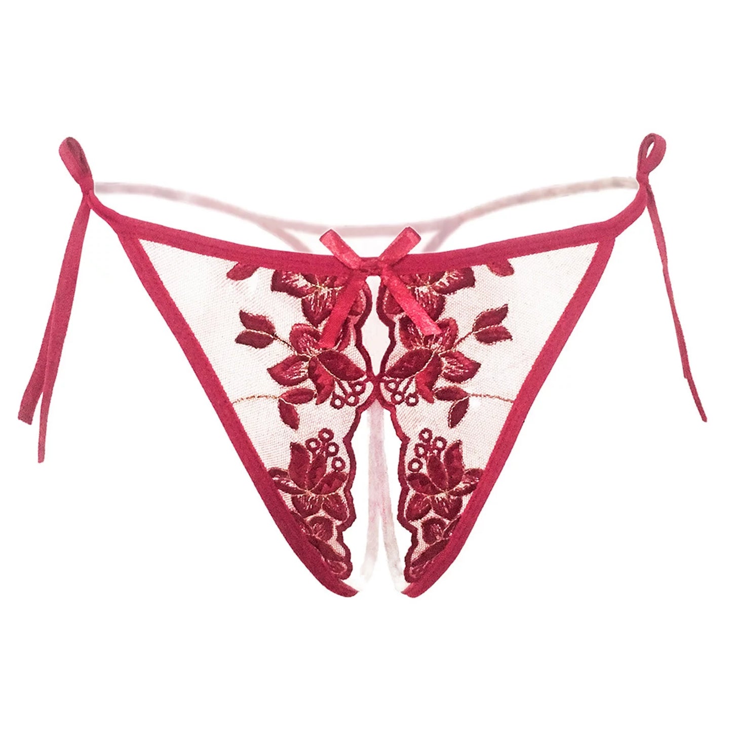 Red none banded waist leisure thong