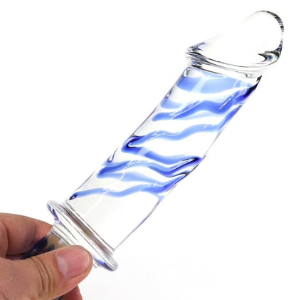 Handle-Grip Glass Dildo