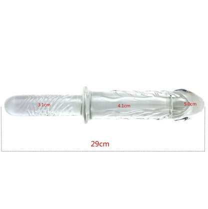 Handle-Grip Glass Dildo