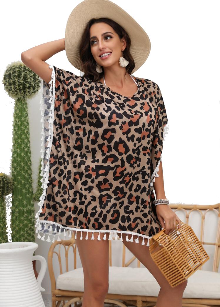 Leopard Print Poolside Poncho