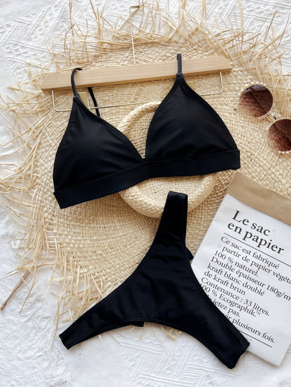 Sleek Black Bikini Set