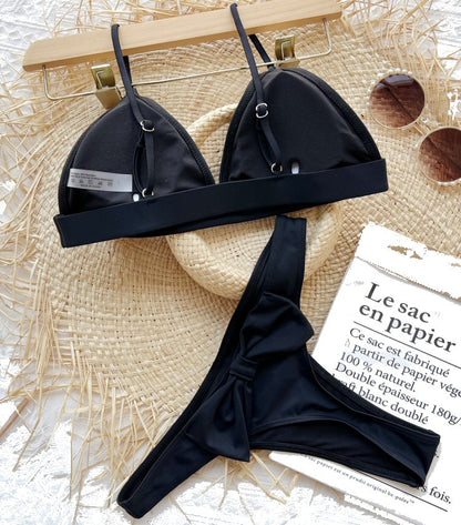 Sleek Black Bikini Set