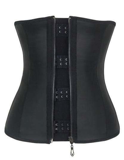 Sexy Black Zipper And Hook And Eye Closure Underbust Corset