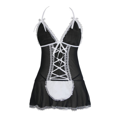 French Maid Costume In Babydoll Style