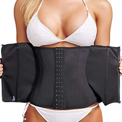 Black Neoprene Waist Corset with Zipper