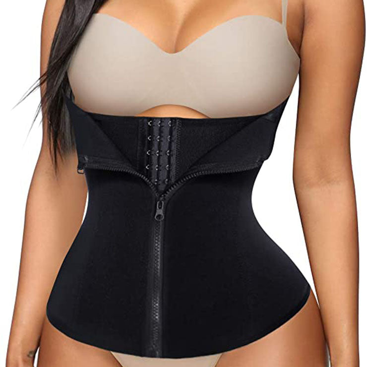 Black Neoprene Waist Corset with Zipper