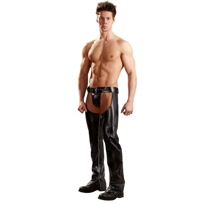 Stepless PU Pants Men